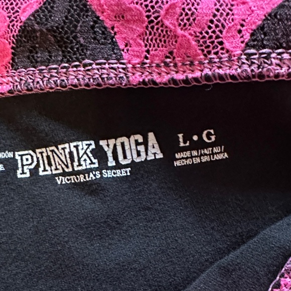 PINK Victoria's Secret Black Leggings with Pink Heart Waistband - Picture 5 of 7